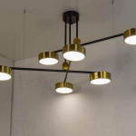 Đèn chùm thả hiện đại 6 bóng Led màu đen cao cấp
