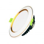 Đèn Led âm trần viền vàng mặt cong 7W, Đổi màu Kingled